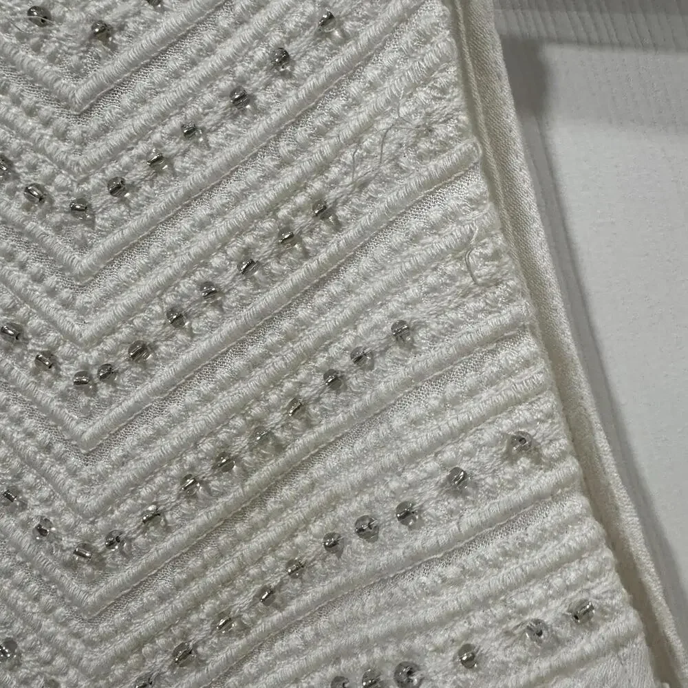 Women’s Free people intimately small s top tank white‎ beaded Asymmetrical